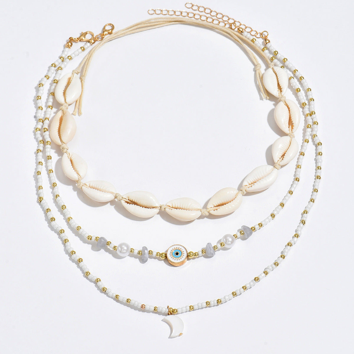 Wholesale Shell necklace light luxury rice bead jewelry necklace set