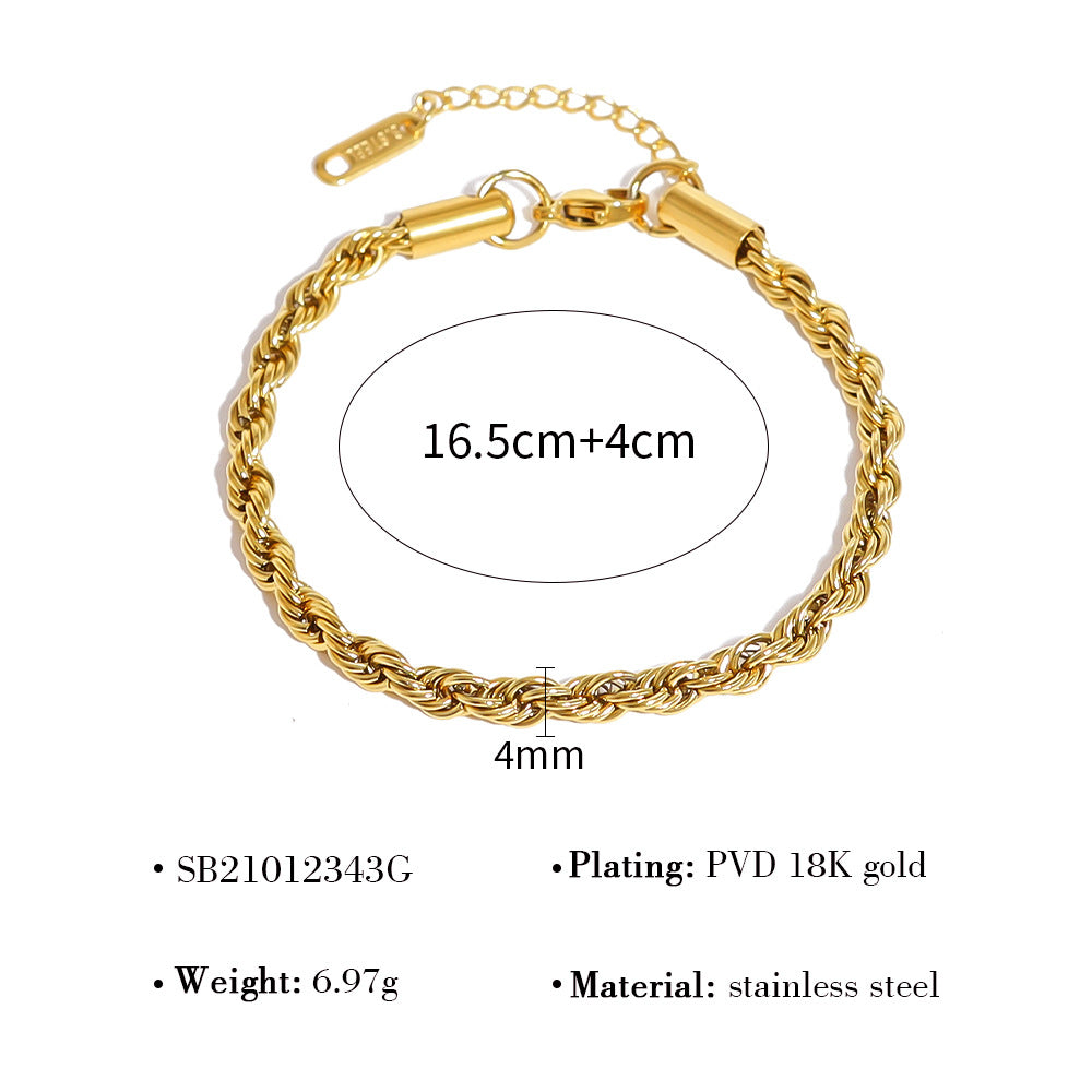 Wholesale 18K Gold Plated Bracelet Titanium Steel Bracelets Twist Bracelet ACC-BT-Mingl003