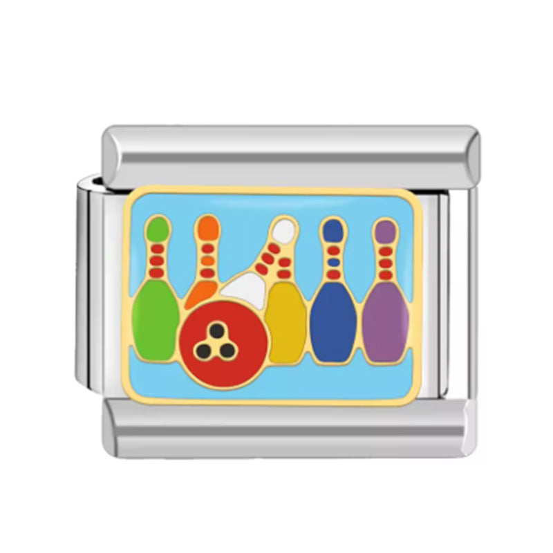 Wholesale Italian Charm Bracelet 9mm DIY Splicing Valentine's Day Series Stainless Steel Composable Bracelet