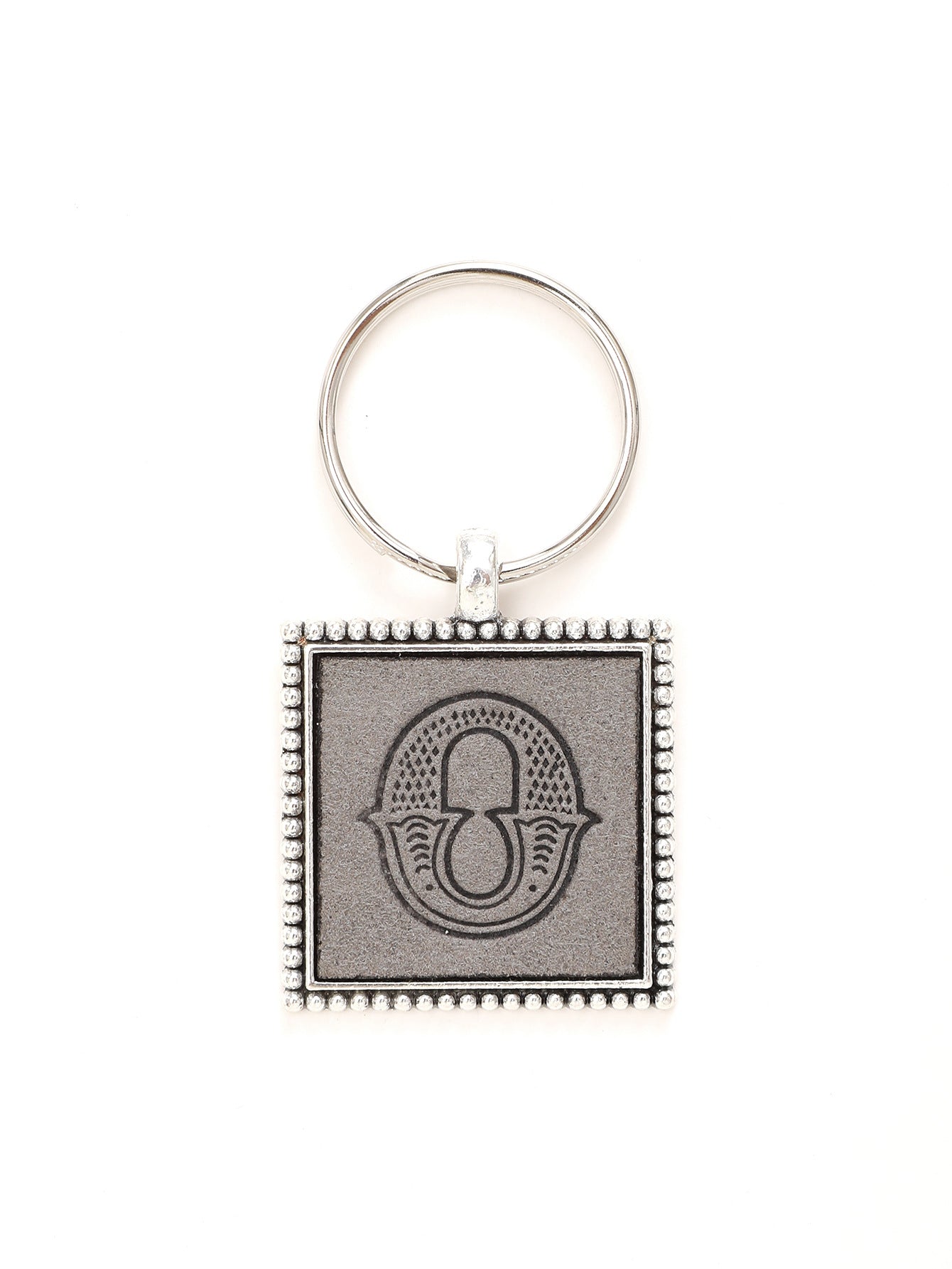 Wholesale 26 Letters Leather Embossed Keychain