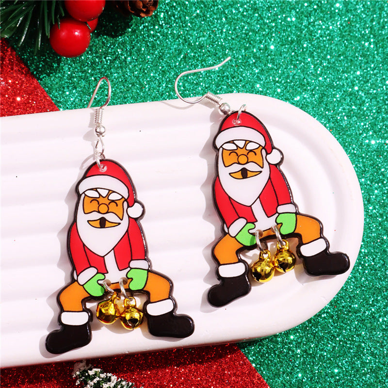 Wholesale  Acrylic Earrings Christmas Funny Snowman Earrings