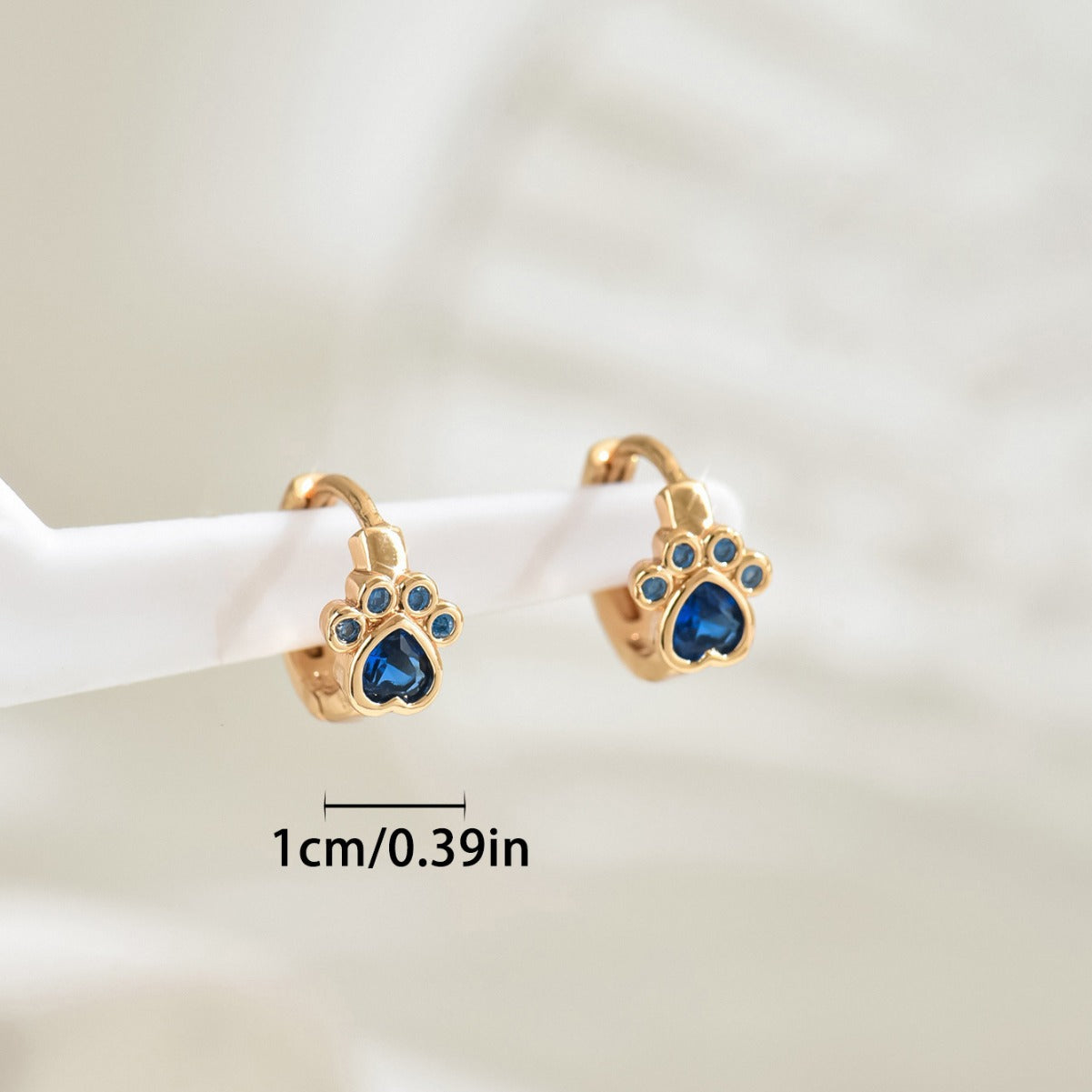 Wholesale Blue Zircon Dog Paw Copper Earrings ACC-ES-BaSha006