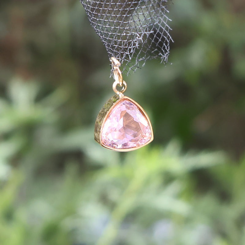 Wholesale DIY Stainless Steel December Birthstone Colored Zirconia Necklace