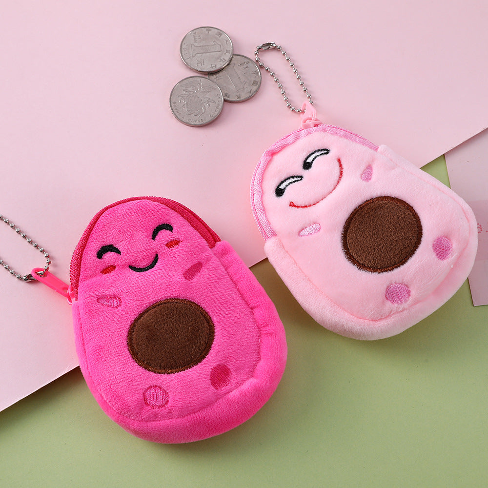 Wholesale Avocado Small Cartoon Coin Purse Children Cute Plush Schoolbag Pendant Wallet ACC-WT-SuManshu003