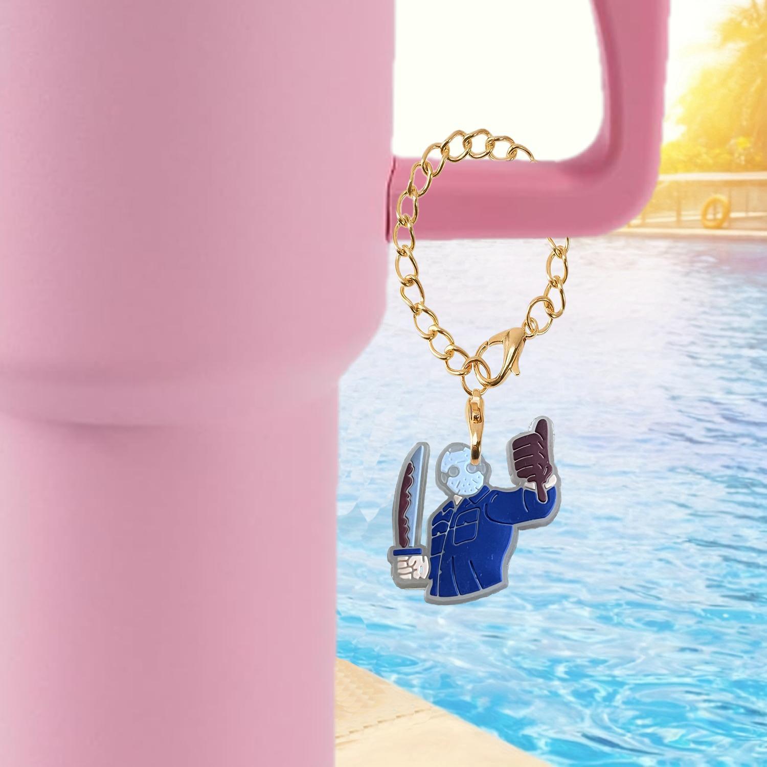 Wholesale Halloween Fluorescent Bat Skull Soft Rubber Hanging Chain Cup Accessories Chain ACC-CA-XieJi007