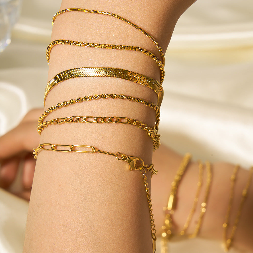 Wholesale DIY bracelet accessories versatile stainless steel snake bone chain