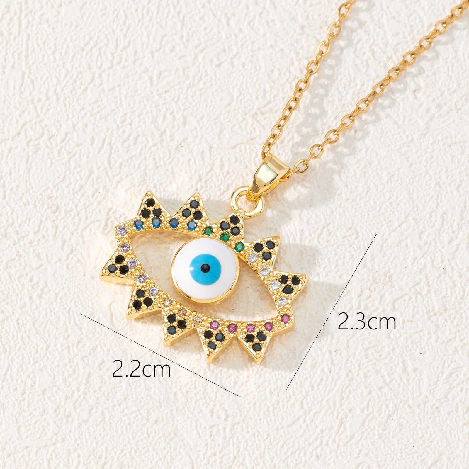 Wholesale Copper Eye Pendant Necklace Bohemian Style Fashion Jewelry Gift