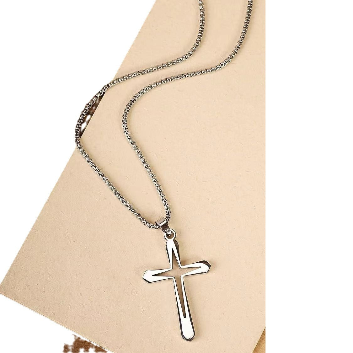 Wholesale Titanium Steel Simple 18K Gold  Cross Necklaces