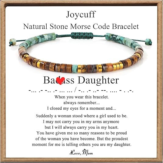 Wholesale Morse Code Tiger Eye Stone Bracelet Unisex Fashion Accessory Gift