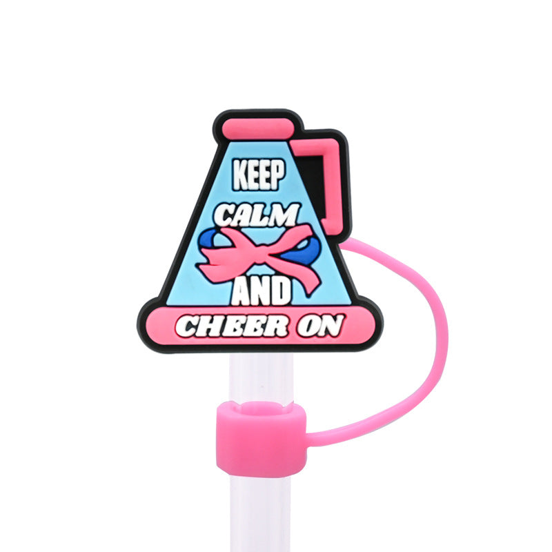 Wholesale Random 100pcs Cheerleading Series 8/10mm PVC Soft Straw Tube Cap