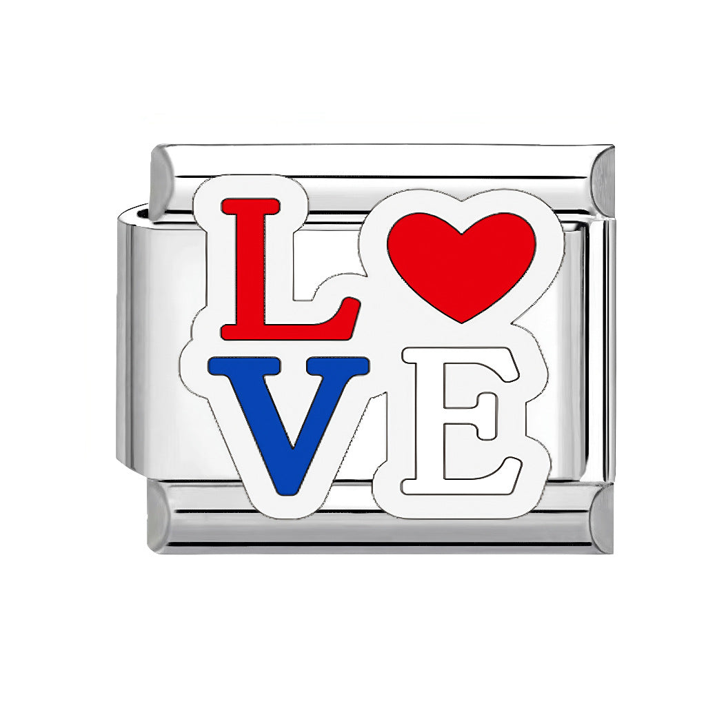 Wholesale Italian Charm Bracelet 9mm DIY Pink Element  Creative Stainless Steel Composable Bracelet