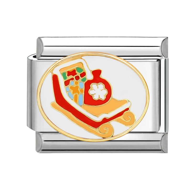 Wholesale Italian Charm Bracelet 9mm DIY Splicing Christmas Stainless Steel Composable Bracelet