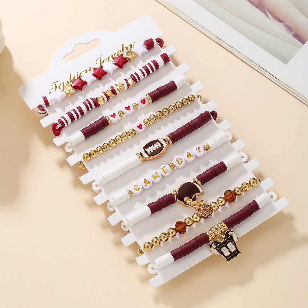 Wholesale  Rugby suit Multi-layer Stacked Love Letter Soft y Bracelet