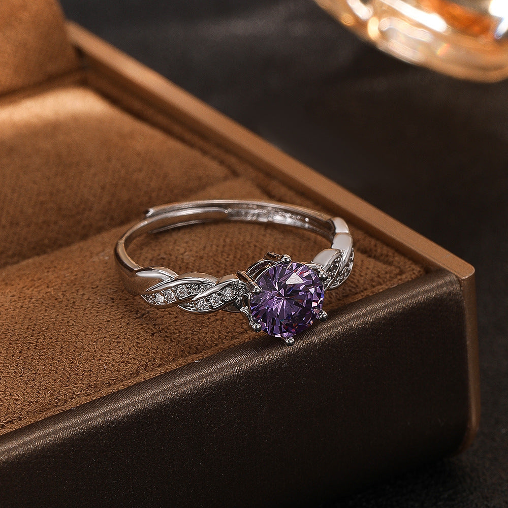 Wholesale Adjustable Cut Octagon Zircon Ring Fashion Accessory Gift For Women