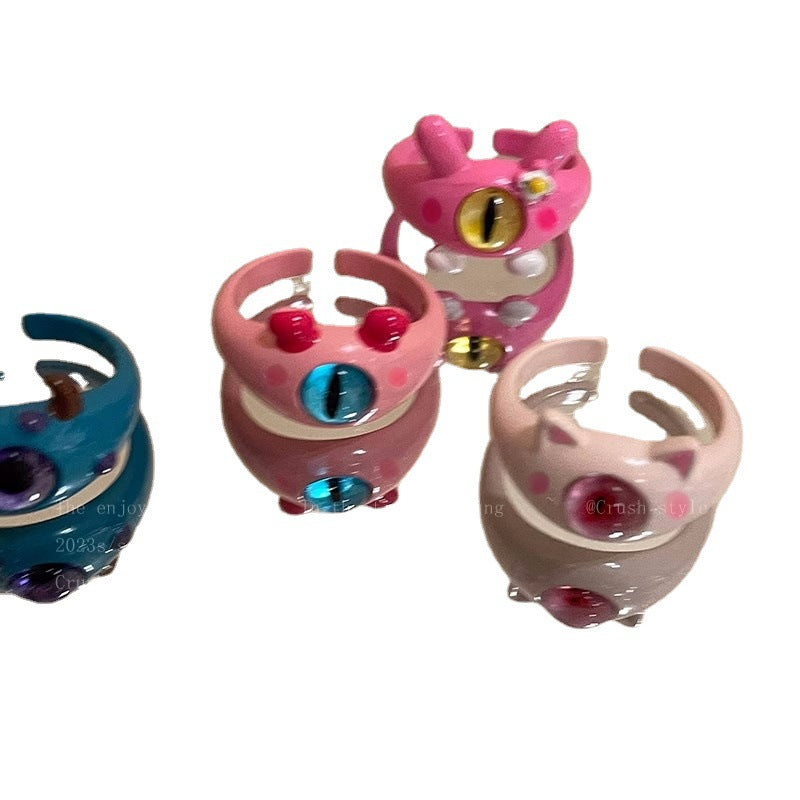 Wholesale  pink cute monster ring