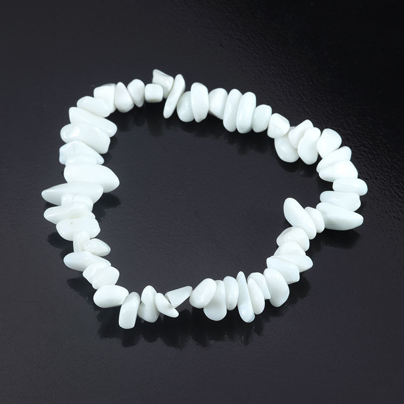 Wholesale Natural colorful gravel hand-woven elastic boho bracelet