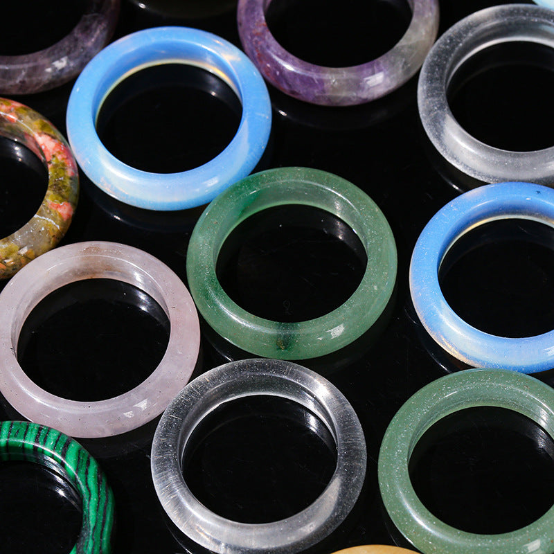 Wholesale Agate Plain Circle Ring Unisex Minimalist Ring Fashion Jewelry Accessory Gift Boutique