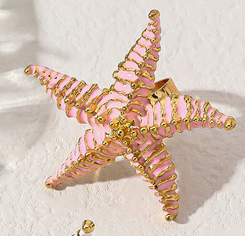 Wholesale Beach holiday style starfish necklace open ring