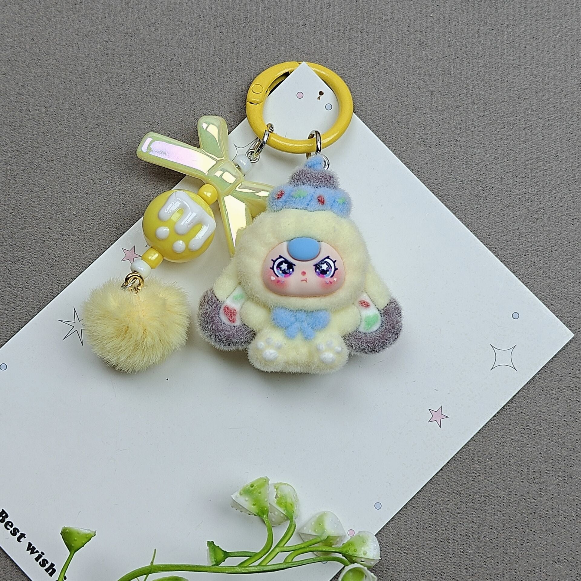 Wholesale  flocked  cartoon-themed keychains ACCVIP