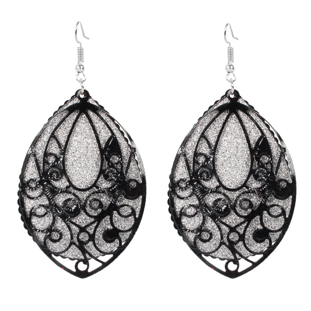 Wholesale retro alloy leaf frosted earring