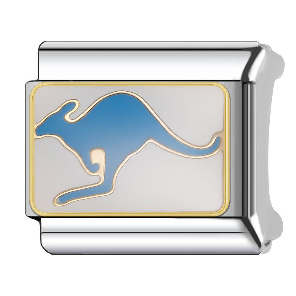 Wholesale Italian Charm Bracelet 9mm DIY Splicing Cute Animal Series Stainless Steel Composable Bracelet