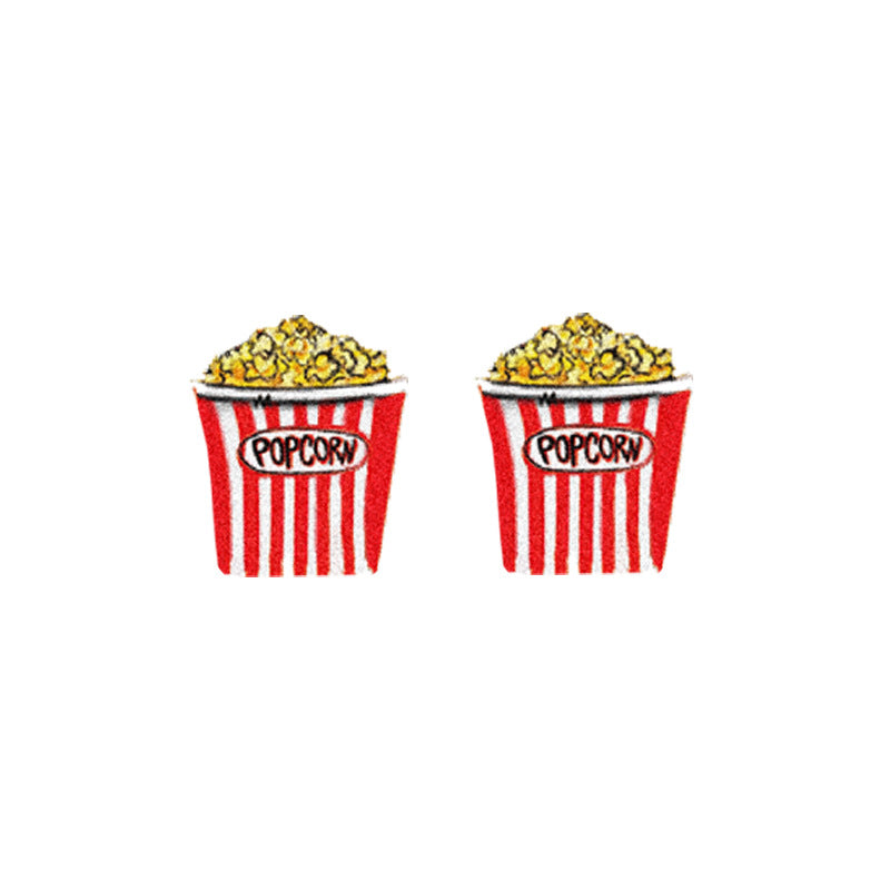 Wholesale 2 Pairs Sparkling  Acrylic  Baseball Hot Dog Popcorn Baseball Glove Earrings