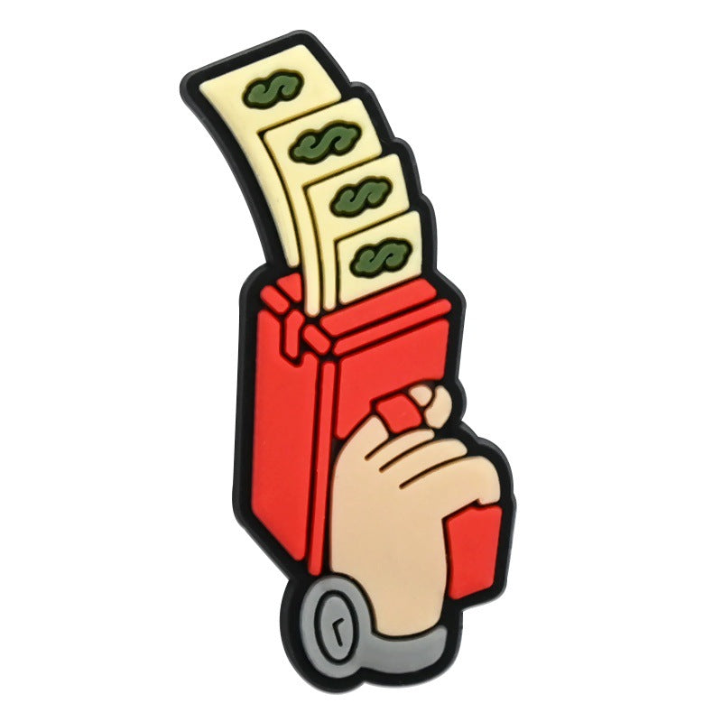 Wholesale   Random 100pcs USD seriesPVC Soft Rubber Shoe Buckle Decoration