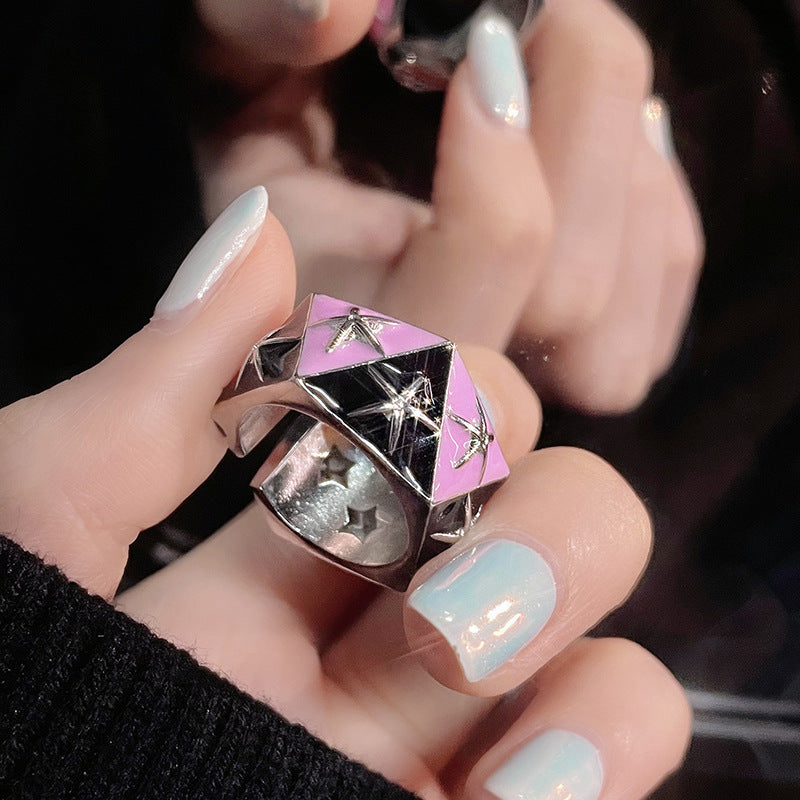 Wholesale Pink Open Ring Dopamine Index Finger Ring ACC-RS-JiuHao004