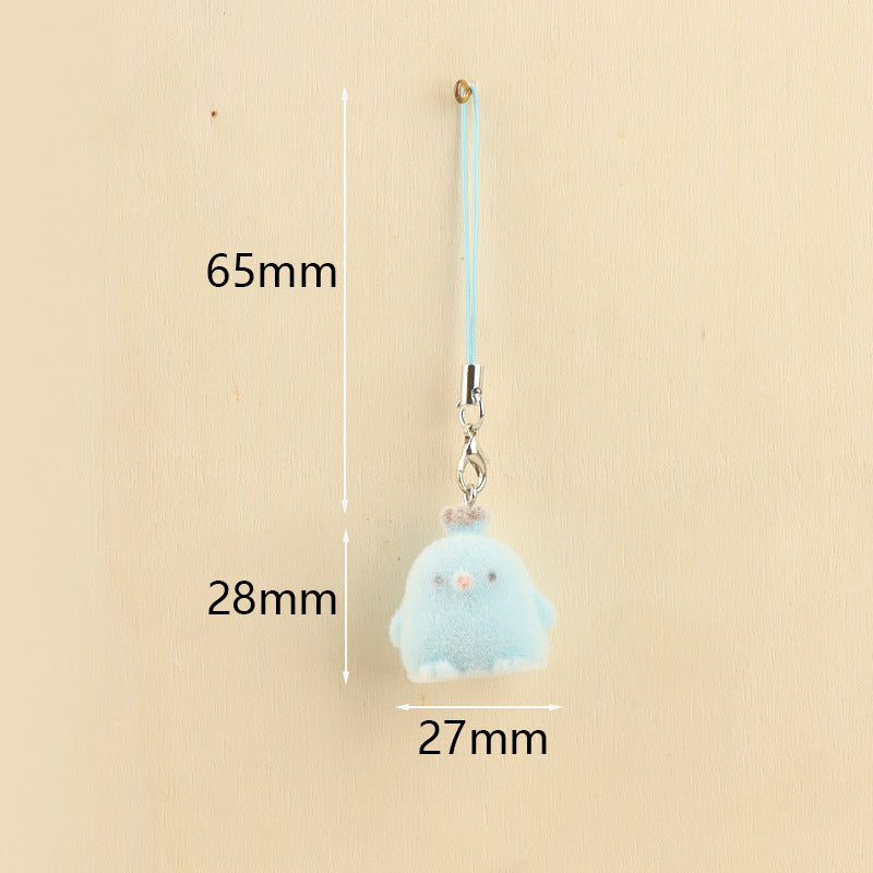 Wholesale Flocked Chick Crown Chicken Key Chain