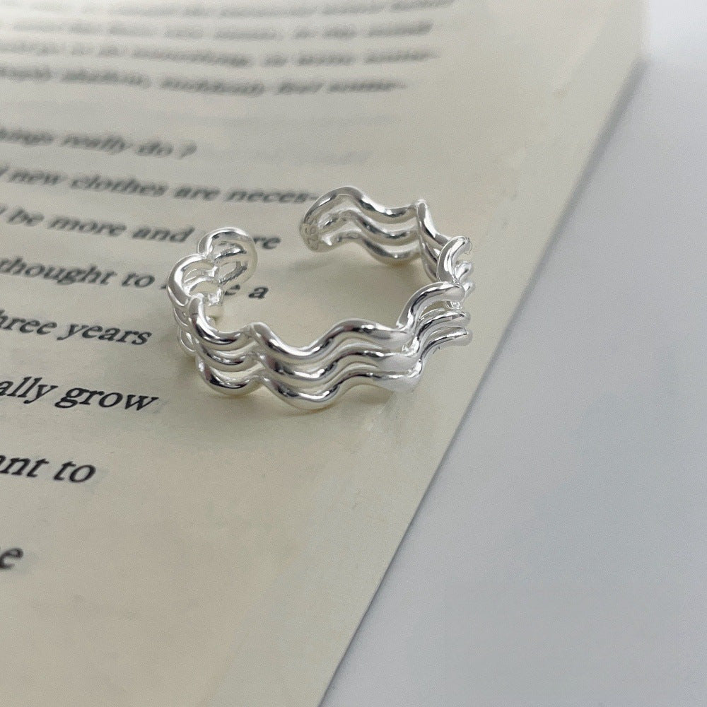 Wholesale 925 Silver Vintage Pearl Bow Plain Ring ACC-RS-Yues004