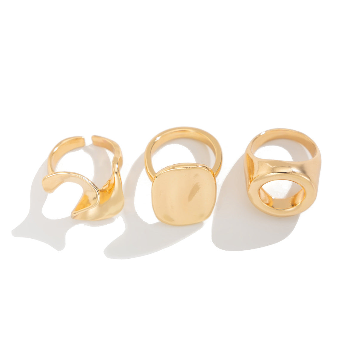 Wholesale Square irregular alloy ring set