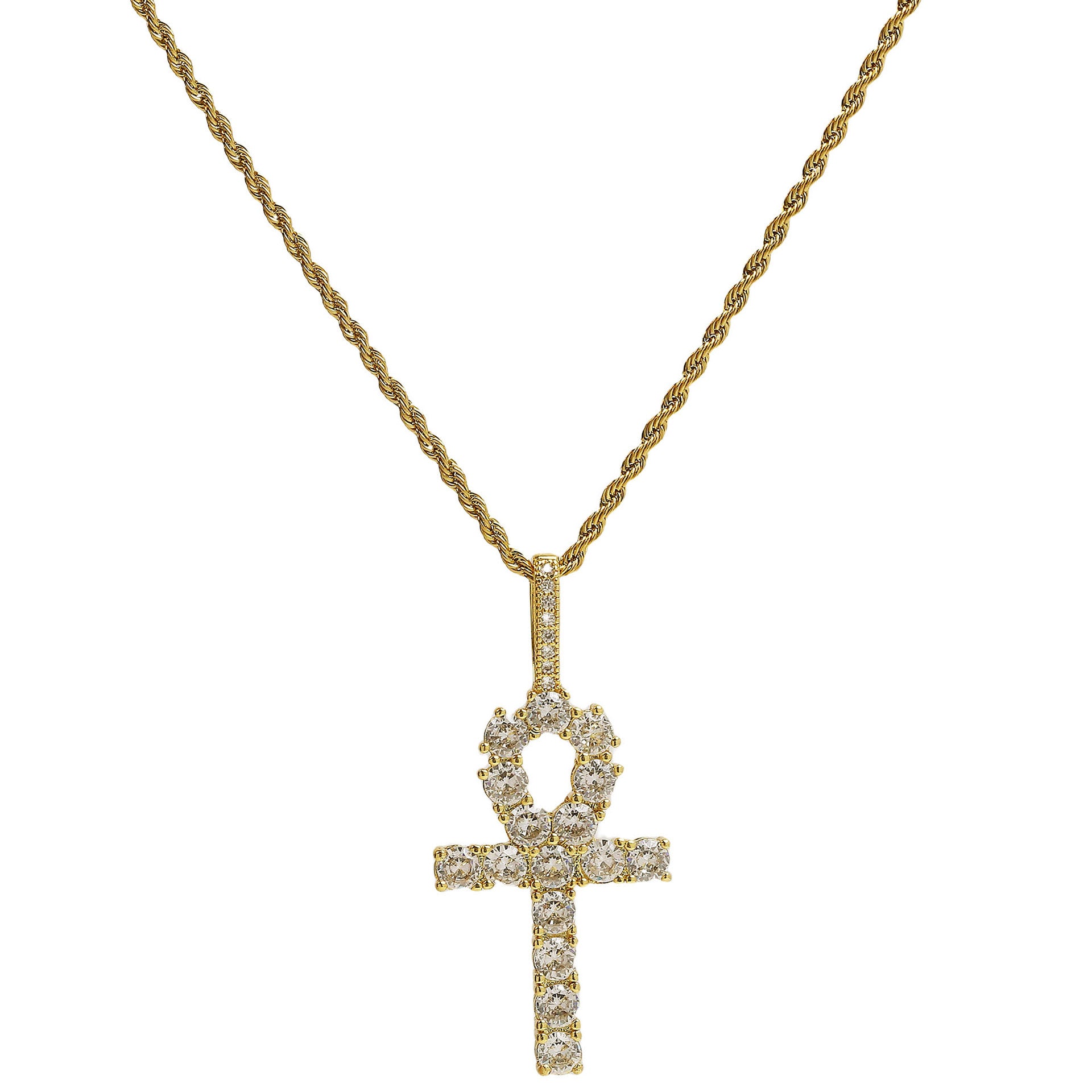 Wholesale 18k Brass Large Zircon Cross Necklaces ACC-NE-BaiYi005