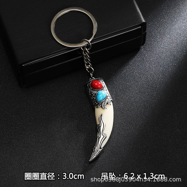 Wholesale Stainless steel spike cross eagle keychain  metal pendant