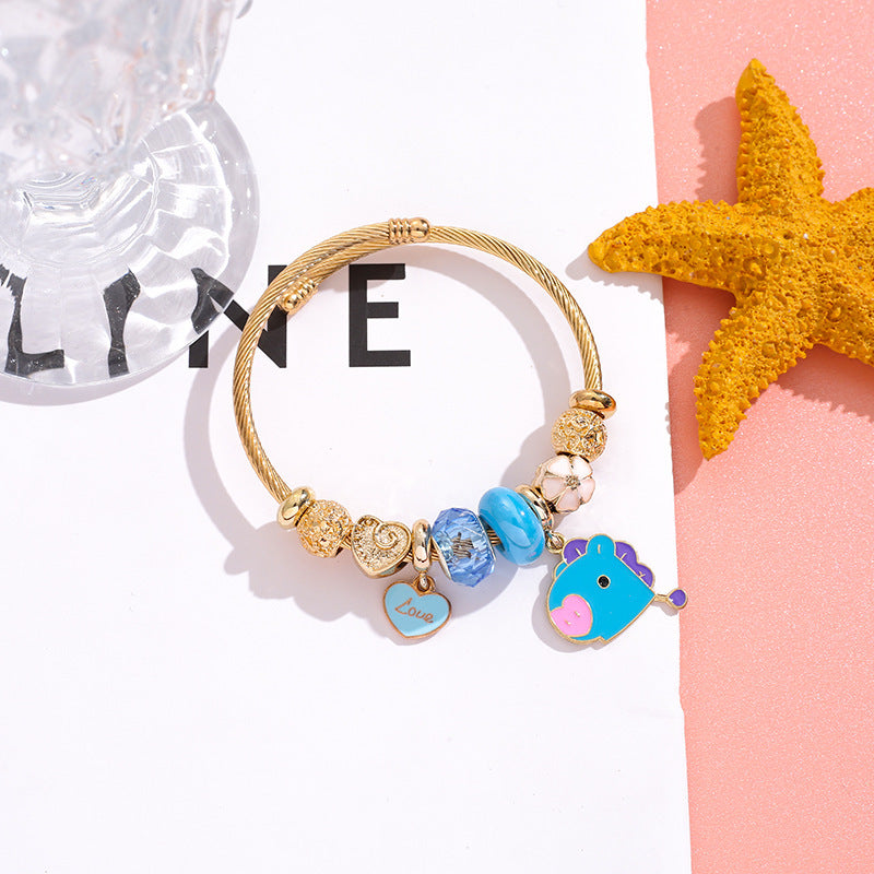 Wholesale Cartoon Beaded Stainless Steel Bracelet ACC-BT-QingLian002