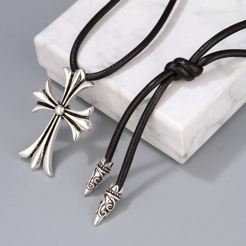 Wholesale Snake Snake Cross Wax Rope Leather Rope Necklace