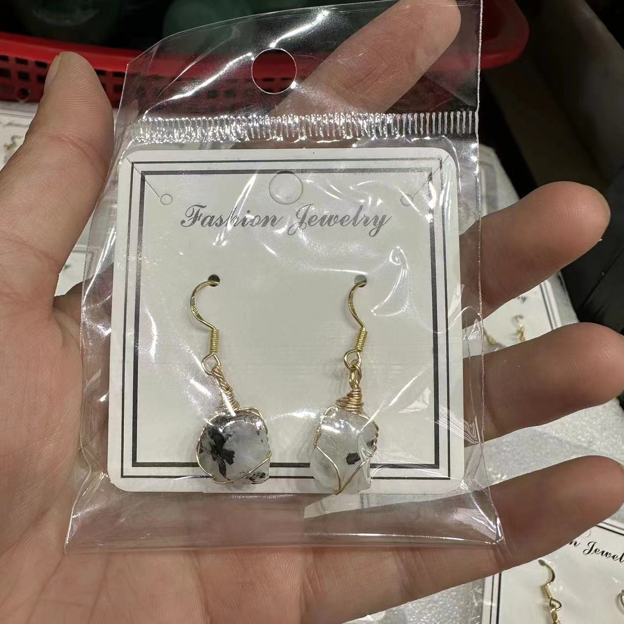 Wholesale Natural Crystal Irregular Rough Stone Handmade 18K Gold Wire Wound Citrine Earrings ACC-ES-XiuK001