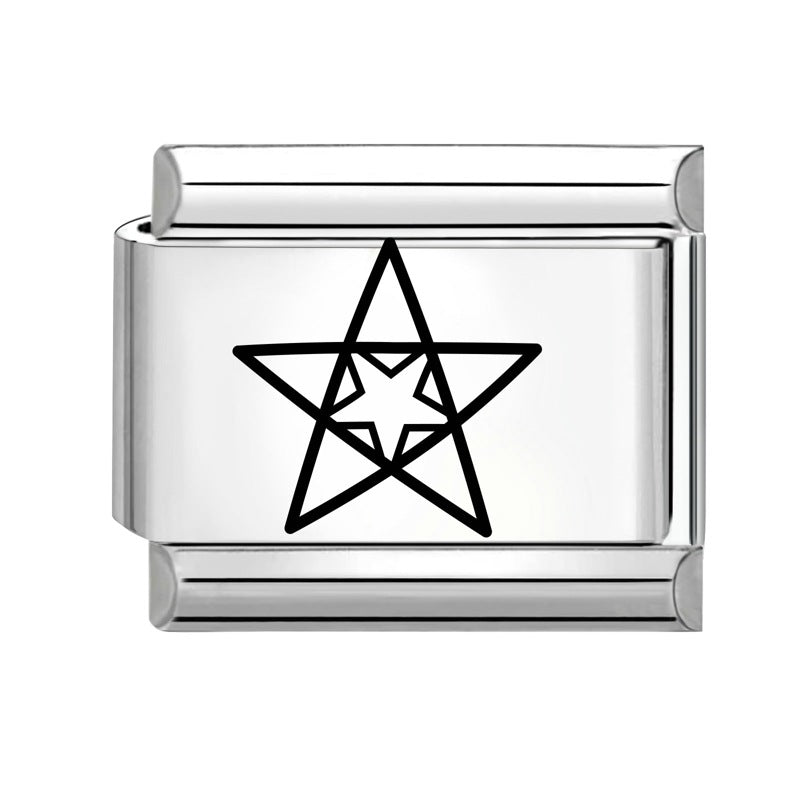 Wholesale 9mm Italian Charm Starter Bracelets DIY Black and white Creative Stainless Steel Composable Bracelet