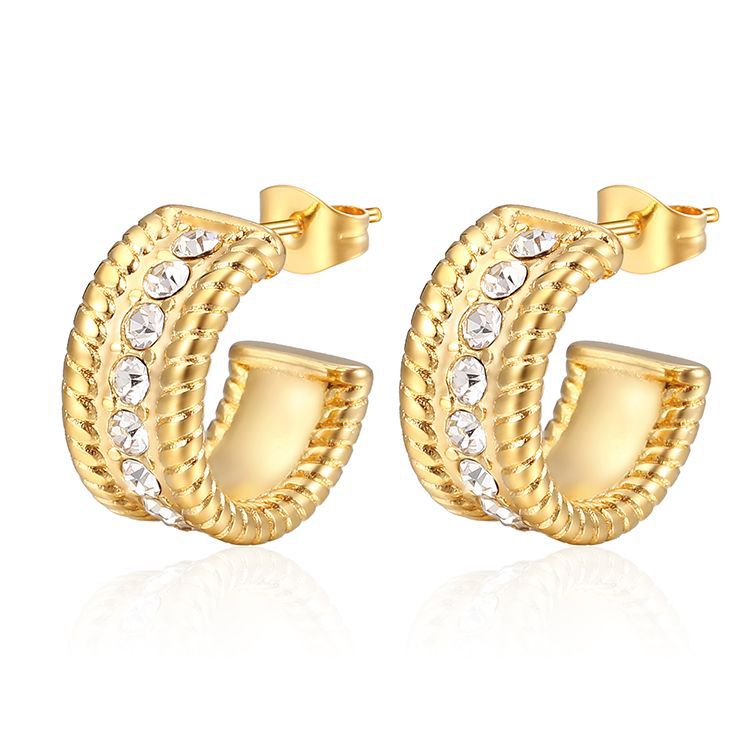 Wholesale  sticky diamond stainless steel earrings