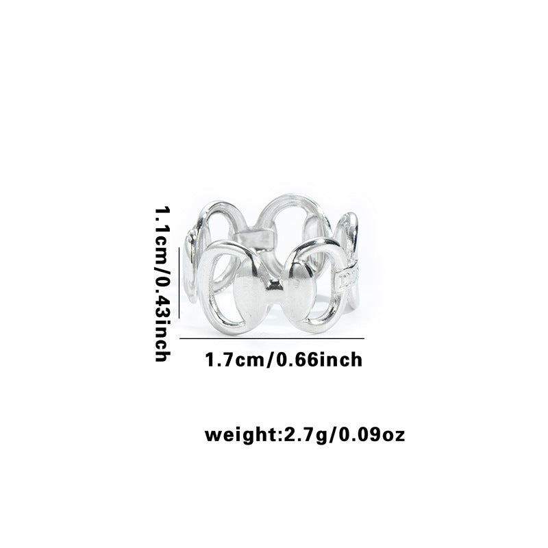 Wholesale Retro Heart Butterfly Hollow Titanium Steel Ring,  Fashion Accessory for Boutique Resale