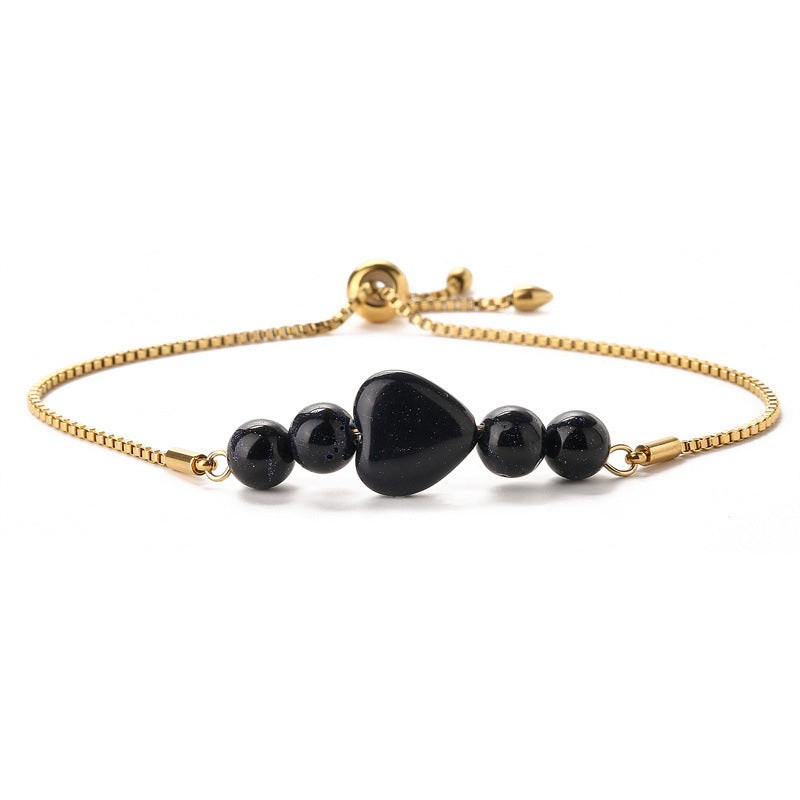 Wholesale Gold Plated Copper Heart Beaded Bracelet Minimalist Unisex Jewelry Accessory For Everyday Wear And Gifting