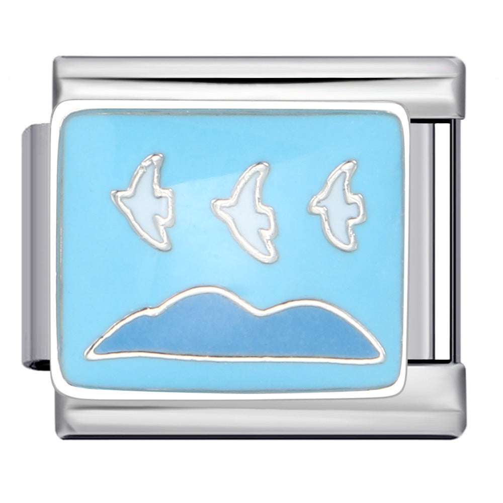 Wholesale Italian Module Bracelet Stainless Steel Welding Oil Dropping DIY  Bracelet