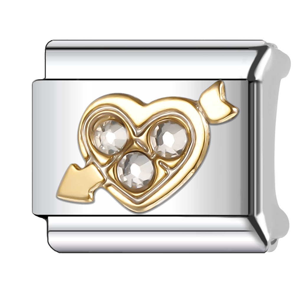 Wholesale Italian Charm Bracelet 9mm DIY Splicing Diamond Light Luxury Series Stainless Steel Composable Bracelet