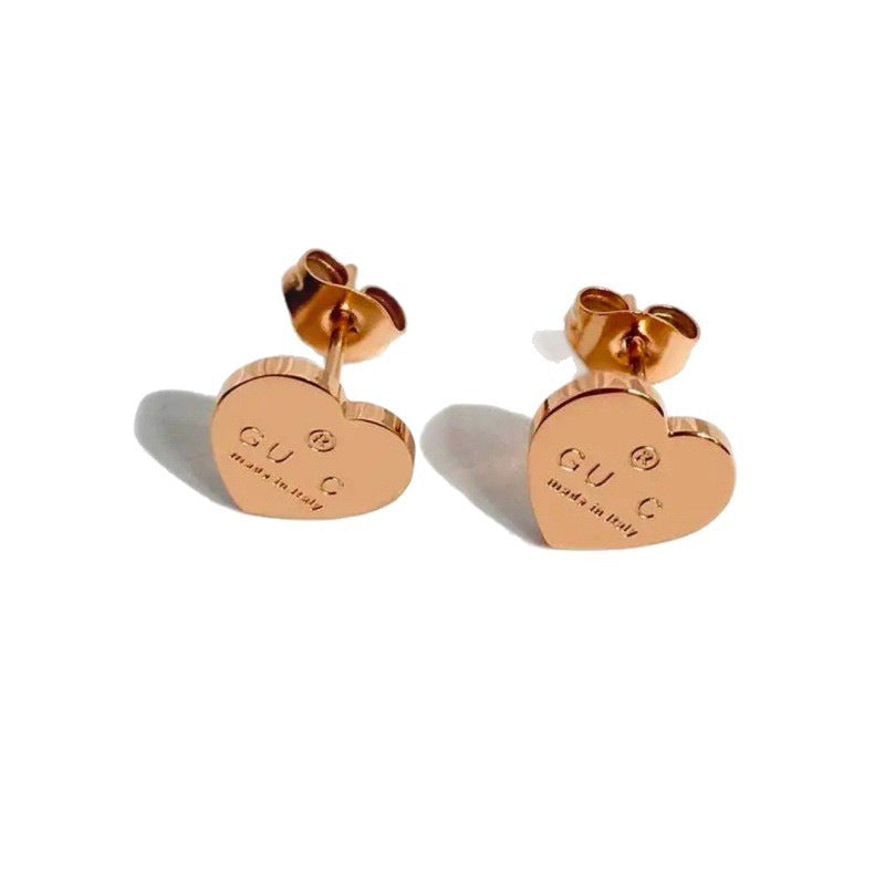 Wholesale Classic Retro Double G Titanium Steel Earrings