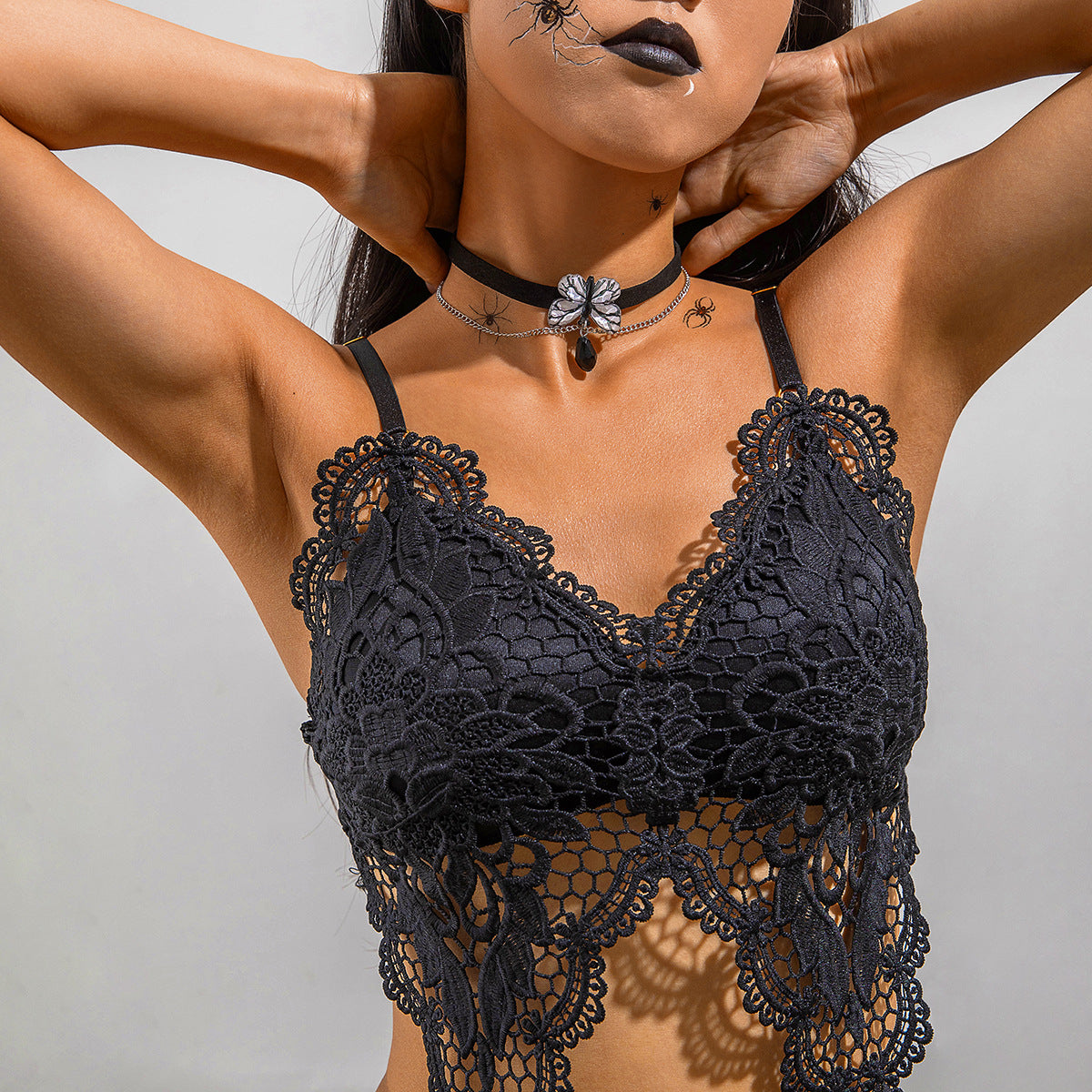 Wholesale   Cloth  Punk Metal Collar Flannel Necklace