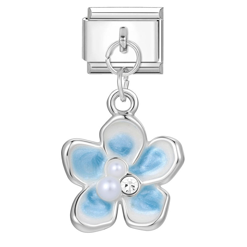 Wholesale Italian Charm Bracelet 9mm DIY Splicing Colorful Silver Pendant Stainless Steel Composable Bracelet