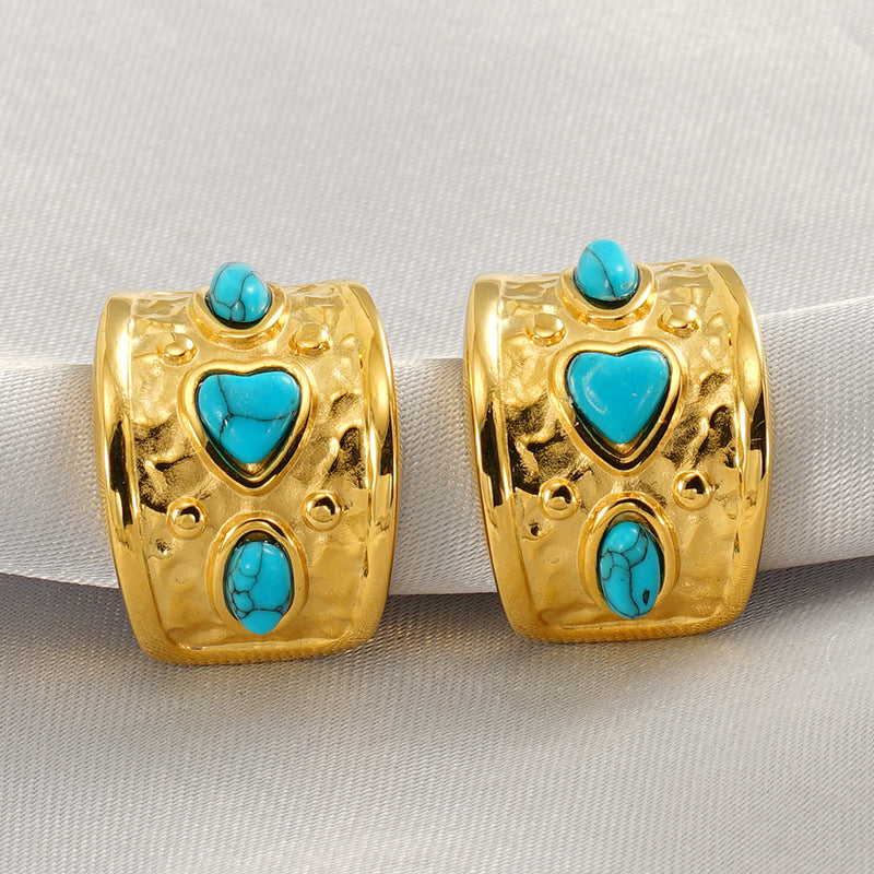 Wholesale plated 18K gold stainless steel earrings