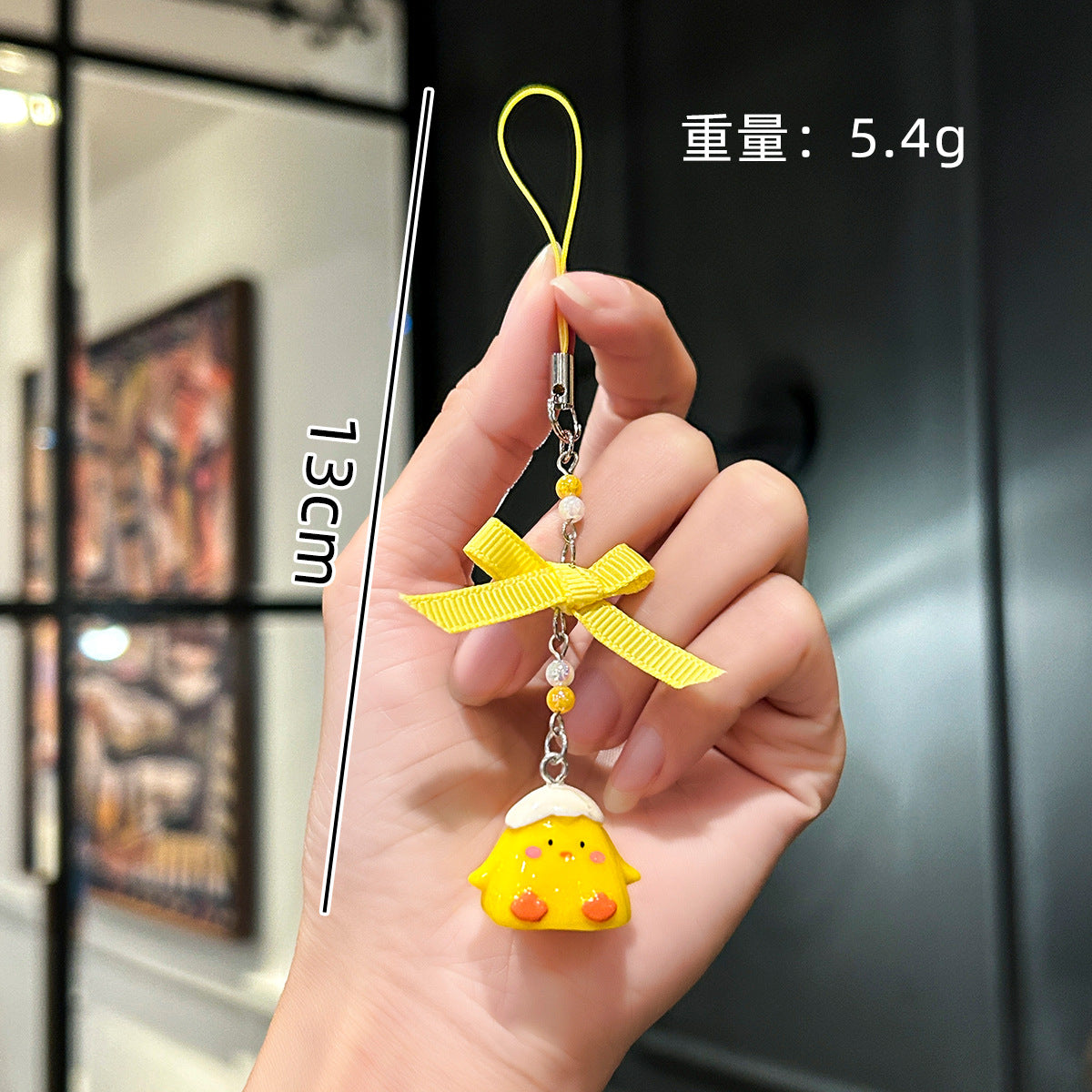 Wholesale Cute Chick Beaded Mobile Phone Chain Keychain