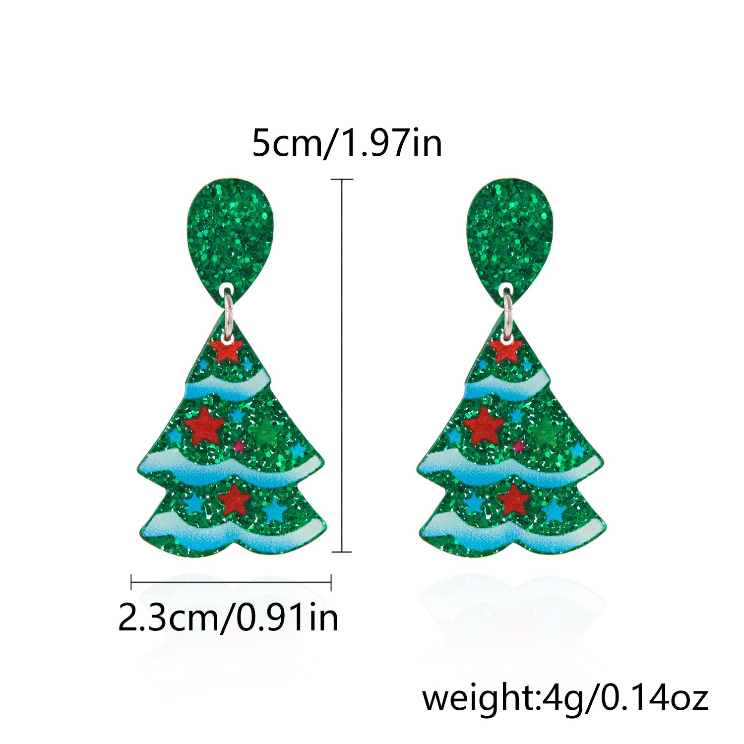 Wholesale Christmas Printed Acrylic Earrings ACC-ES-FanYou003