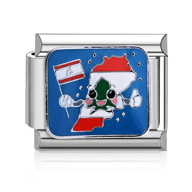 Wholesale  9mm Italian Charm Starter Bracelets DIY square Single Section Creative Stainless Steel Composable Bracelet