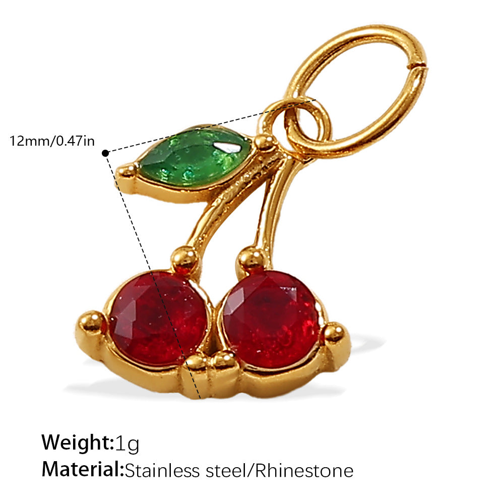 Wholesale Various Cherry Fruit Design Stainless Steel Pendants DIY Creative Bracelet Necklace Jewelry Pendant Bracelet